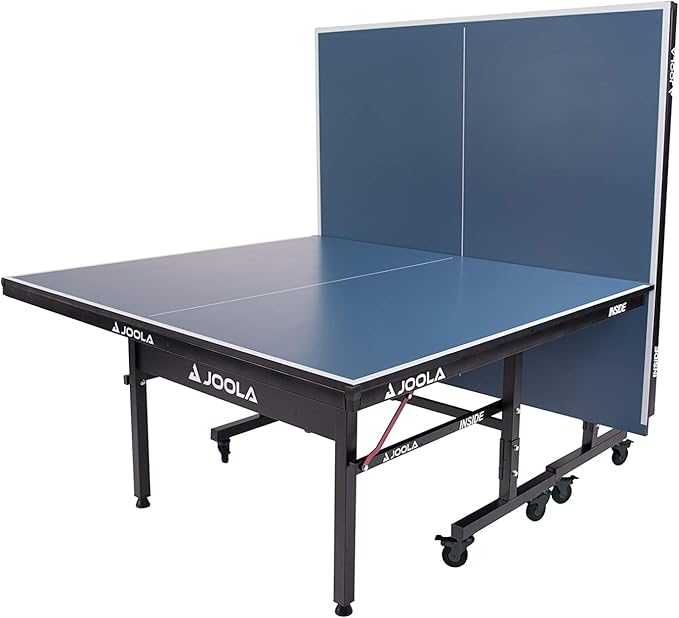 JOOLA Inside Professional MDF Indoor Ping Pong Table with Quick Clamp Table Tennis Net and Post Set - 10 Minute Easy Assembly - Tournament Quality - Foldable with Single Player Playback Mode