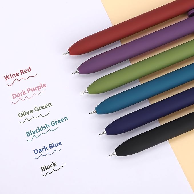 FIOVER Colored Pens, 12 Pack Colorful Gel Pens, Quick-Dry 0.7mm Medium Point for Journaling, Note Taking, Doodling, Aesthetic Office School Supplies, Gifts for Women Men