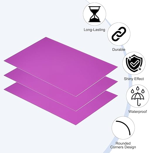 PATIKIL 8x12 Inch Anodized Aluminum Sheet Metal, 1Pcs Laser Plates Engraving Blanks 0.5MM Thin Rectangle for Crafting DIY House Laser Engraving, Purple