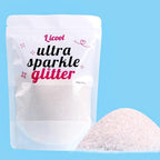100g/3.5oz Pack Iridescent Rainbow Fine Glitter for DIY Craft, Extra Fine Glitter for Epoxy Resin, Glitter for Tumbler Candle Making, Festival Decoration Makeup Body Face Nail Art (Iridescent White)