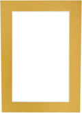 8x10 Mat Bevel Cut for 5x8 Photos - Acid Free Metallic Gold Precut Matboard With Backing Board and Crystal Clear, Self Seal Photo Mat Bag - For Pictures, Photos, Framing - 4-ply Thickness