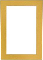 8x10 Mat Bevel Cut for 5x8 Photos - Acid Free Metallic Gold Precut Matboard - For Pictures, Photos, Framing - 4-ply Thickness
