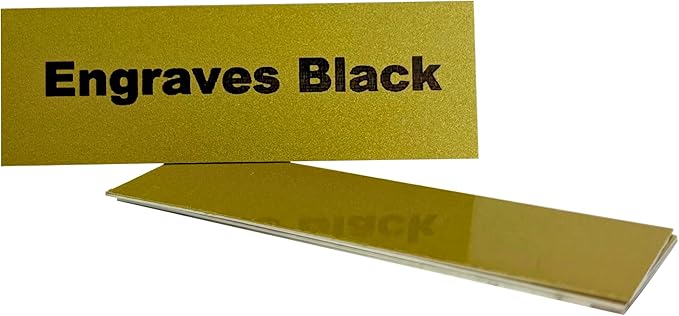 Blank Metal Plates for Laser Engraving - 4 Pack | Aluminum Sheets 0.020" Thick | CO2, Diode, Fiber Laser Compatible | Multiple Sizes & Colors (Gold (engraves black), 1x6.25 inch)