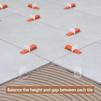 600 PCS Tile Leveling System Clips 1/16''(1.5mm) 600-Piece Tiles Leveler Spacers Tool for Professional Ceramic Tile and Stone Installation