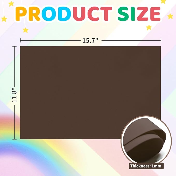 20 PCS EVA Foam Sheets DIY Handcraft Materials 1mm Thick 15.7 x 11.8 Inches Brown EVA Foam Papers for Arts and Crafts