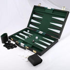Backgammon Set - Classic Board Game with Premium Leather Case - Portable Travel Strategy Backgammon Game Set for Adults, Kids (11inch, Black)