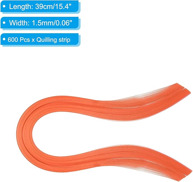 PATIKIL Quilling Strips Paper 600pcs 1.5mm 39cm Origami Paper Quilling Kits for Art DIY Hand Craft Christmas, Orange