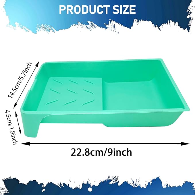 4 Inch Paint Tray, 25 Pack Plastic Paint Tray Kit, Heavy Duty Paint Roller Tray with Roller Frame, Sturdy Home Painting Supplies & Tools for Paint Rollers & Roller Brushes