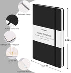 Huhuhero Lined Notebook Journal, 120Gsm Thick Paper College Ruled Journal, Hardcover Notebooks for Work School Note Taking, Office School Supplies 5"×8.25" (3, Black)