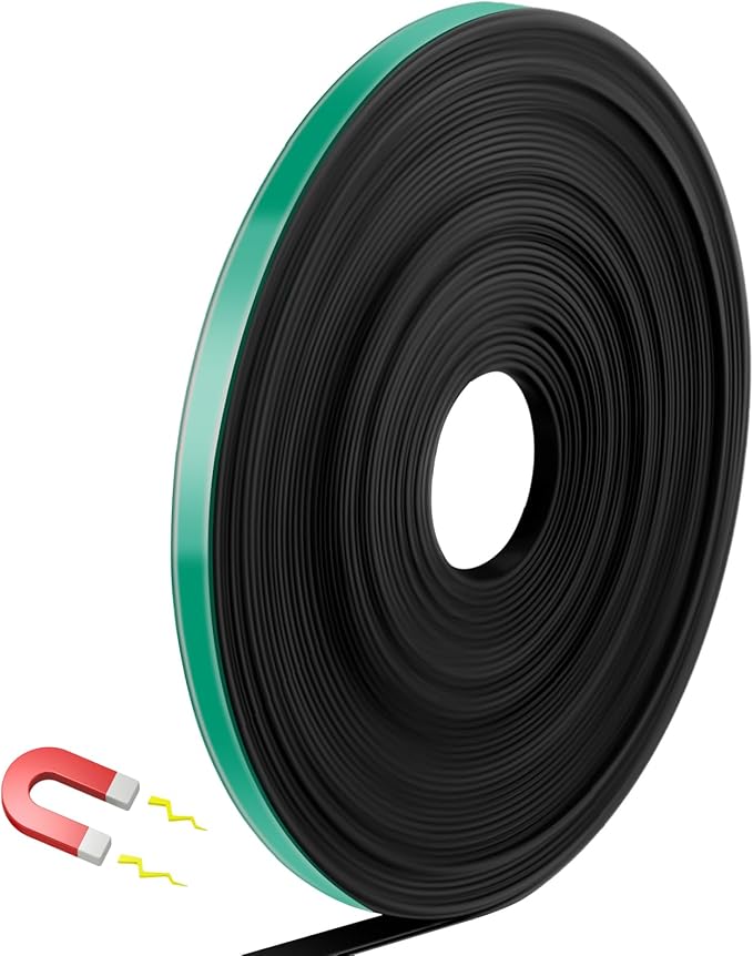 Magnetic Tape Roll Thin Strips, 0.39 Inch x 33 Feet Magnetic Board Dividers Whiteboard Graphic Decorative Tape Marking Line for Classroom Office Art Accessories(Green)