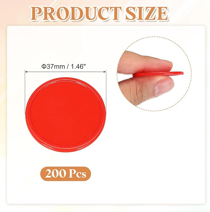 uxcell Plastic Poker Chips, Learning Counters Counting Counters Disk Marker Opaque Game Token for Game Play Math Counting