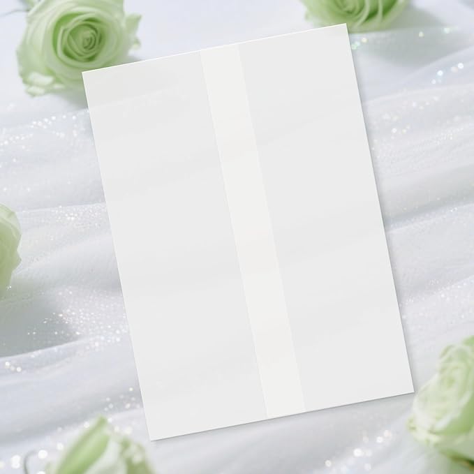 30 Pack Pre-Folded Vellum Jackets for 4.5x6.25 Invitations, Translucent Vellum Paper 4.5x6.25 Jackets, 100GSM Wedding Invitations Wraps, Envelope Liners for Birthdays, Baby Showers