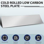 1 pcs 16 Gauge 12 x 48 inch Metal Steel Sheet Steel Plate Mild Carbon Cold Rolled Square Weldable Metal Panels for Outside Industrial DIY Use Projects Weld Accessories