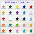 HTVRONT HTV Heat Transfer Vinyl Bundle: 36 Pack 12 x 10" Iron On Vinyl with 1 Pack Standard Grip Cutting Mat for T-Shirt, 25pcs Assorted Colors HTV Vinyl with Tweezer for All Cutting Machine