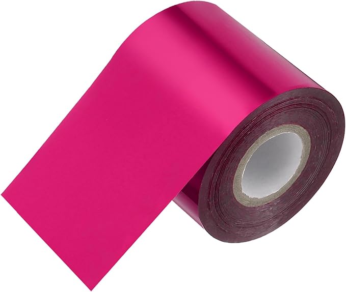 PATIKIL 2"x400Ft Hot Stamping Foil Paper, Heat Transfer Hot Stamping Paper Foil Roll for Leather DIY Logo Decor Craft Gift Package Scrapbook Card, Rose Red