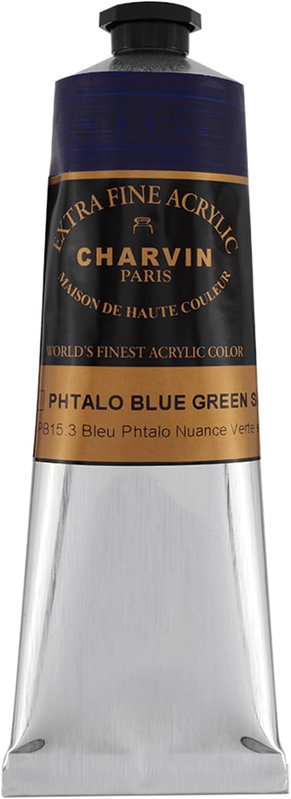 Charvin Extra Fine Professional Acrylic Paint - Phthalo Blue Green Shade, 60ml Tube, Triple-Milled, Lightfast Pigments, Open Stock Artist Acrylic Paints in Nature-Inspired Hues
