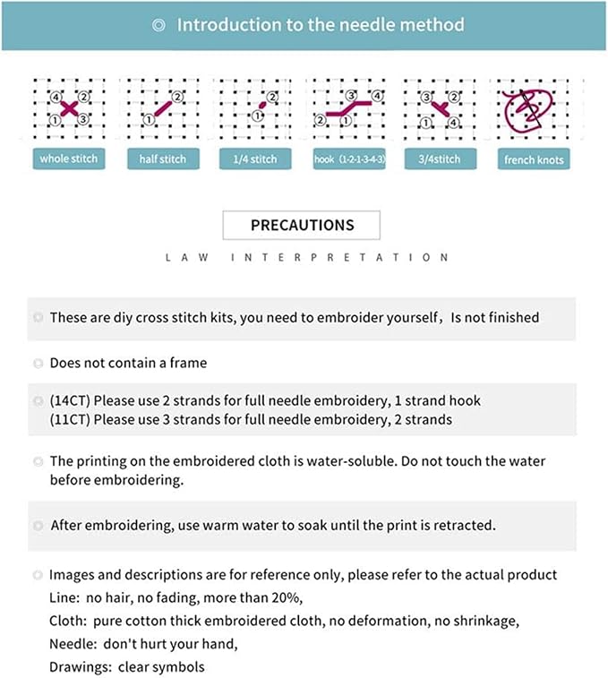 Disxvivy Cross Stitch Stamped Full Embroidery Kits DIY 11CT Cotton Thread Printed DIY Needlepoint Kits Craft Needlework Set Cross-Stitch Stamped Sets-Flower Wreath Bird 18x18 inch