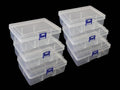 6-Piece Clear Plastic Storage Box with Snap-Tight Latch - Organizer Container for Pencils, Puzzles, Small Toys, Jewelry Making & Sewing Crafts (Small Size)