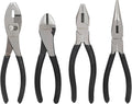 Amazon Basics Pliers Set, Hand Tools for Precision, Set of 4, Black and Silver