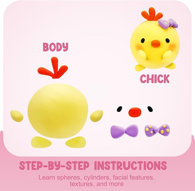 Air Dry Clay Kits - Modeling Clay for Kids, Ultra Light & Soft, Safe & Non-Toxic, DIY Airdryclay Kit with Sculpting Tools and Tutorials, Creatible Art Crafts Toys Gifts for Boys Girls