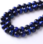 Natural Stone Lapis Blue Tiger Eye Beads Round Loose Spacer Beads for Jewelry Making DIY Bracelet Necklace 4mm 90pcs(Natural Lapis Blue Tiger, 4mm)