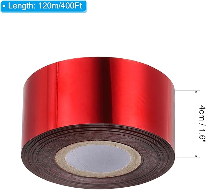 PATIKIL 1.6"x400Ft Hot Stamping Foil Paper,Heat Transfer Hot Stamping Paper Foil Roll for Leather DIY Logo Decor Craft Gift Card Package Scrapbook,Red