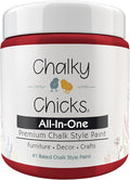 Chalky Chicks All-in-One Chalk Paint for Furniture or Cabinet - 8 Fl Oz - Matte Finish Firecracker (Red) for Metal, Wood Furniture Paint - No Sanding All-in-One for Home Decor & Crafts, USA Made
