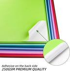 Gocreate 36 Sheets Colored Printable Smart Sticker Paper, Colorful Sticky Cardstock Thick Self Adhesive Backing A4 Smooth Sticker Paper for Craft Inkjet Printer (18 Colors, 250 gsm)