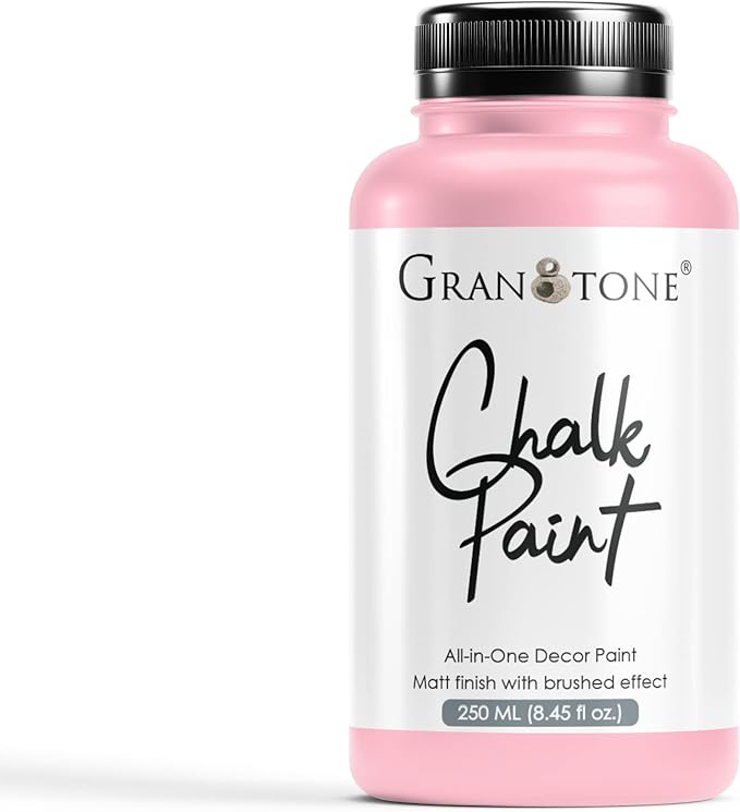 GRANOTONE Chalk Paint for Furniture | Matt-Finish Water-Based Acrylic Paint for Wood, Walls, Metal, Glass, Paper, Fabric Canvas | Maximum Coverage Chalk Paint for Kids & Adults, 120 Ml (ROSE QUARTZ)