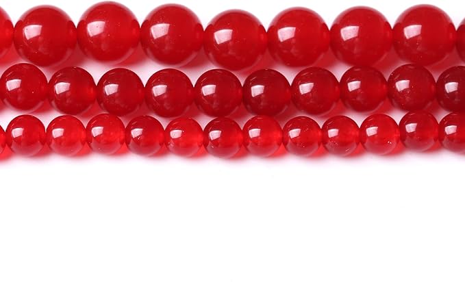 32PCS 12MM Red Chalcedony Beads Energy Healing Beads for DIY Jewelry Bracelet Necklace Making for Jewelry Making 15Inch