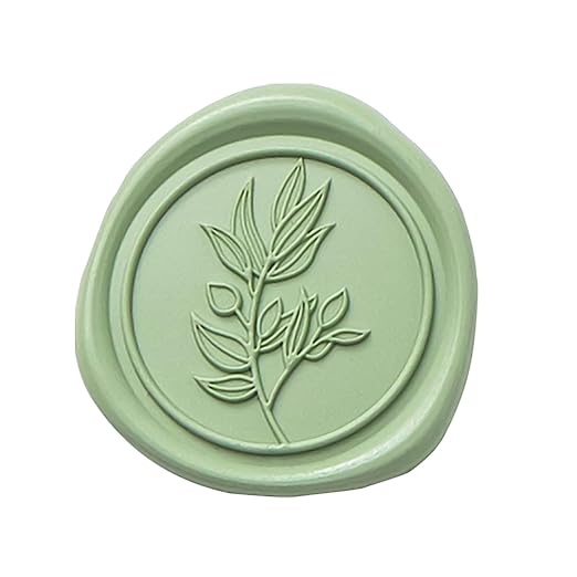 PONATIA Sage Green Wax Seal Stickers - 50 Pcs Self- Adhesive Wedding Invitation Seal Stickers, Perfect for Invitation Cards, Envelopes, Christmas Cards, Gift Wrapping, Party Menu Décor