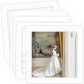 MBC Mat Board Center, 5 Pack 12x12 for 10x10 White Picture Mats Frame Mattes, Bevel Cut, Acid Free, 4-ply Thickness