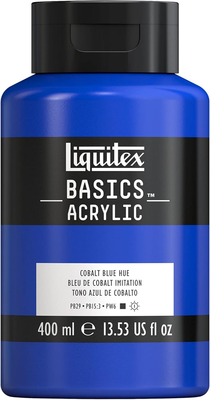 Liquitex BASICS Acrylic Paint, 400ml (13.5-oz) Bottle, Cobalt Blue Hue