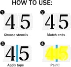 YEAJON 6 Inch Curb Stencil Kit 0-9 Address Number Stencils, 20Pcs Reusable 14 Mil Mylar Plastic Templates for Painting on Road, Wall, Wood, Mailbox