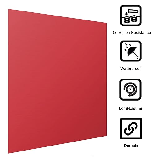 Anodized Aluminum Sheet Metal 12 x 1/32 Inch Red Plates Engraving Blanks for Laser Engraving, 0.8MM Thin Decorative Sheets Crafting, House Decoration
