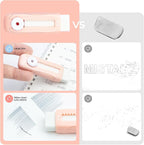 M&G 4 Pack Pencil Erasers Sliding Retractable Eraser, Soft Cute Erasers Push Pull Large Rubber Erasers for School Students Kids Office Home Supplies (Blue+Pink)