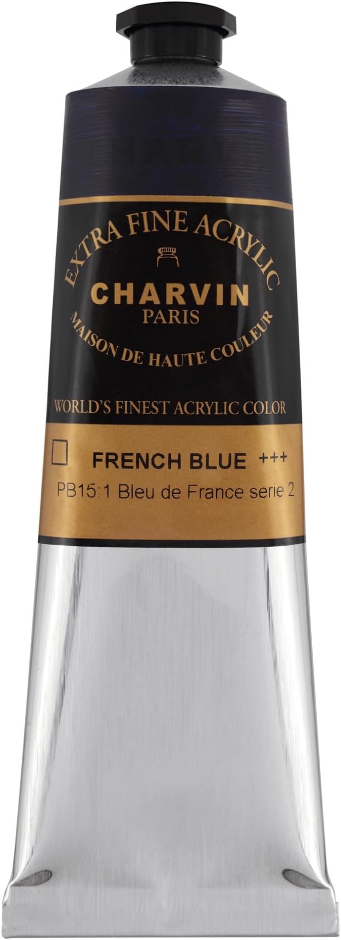 Charvin Extra Fine Professional Acrylic Paint - French Blue, 150ml Tube, Triple-Milled, Lightfast Pigments, Open Stock Artist Acrylic Paints in Nature-Inspired Hues