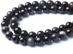 32pcs 12mm AAA Natural Obsidian Stone Beads Gemstone Round Loose Beads for Jewelry Making DIY Bracelet (Sliver Color Obsidian Stone, 12mm)