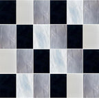 24 Sheets Stained Glass Sheet Black White Gray Collection, 4 X 6 inch Art Glass Mosaic Tiles for Crafts, Stained Glass Supplies for Stained Glass and Mosaic Projects
