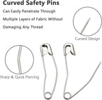 300Pcs Curved Safety Pins Size 1, 1-1/16 inch / 27mm Quilting Basting Pins, Bent Safety Pins for Quilting and Knitting (Sliver)