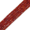 Natural Red Agate Beads 4x2mm 120pcs Faceted Rondelle Loose Semi Gemstone Beads for Jewelry Making Design