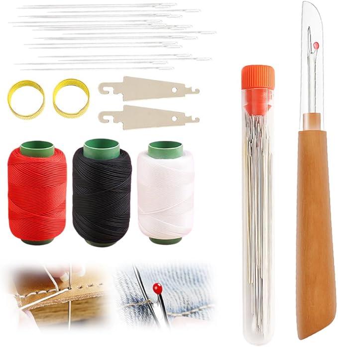 34PCS Sewing Tool Set, 2026 New Big Eye Steel Sewing Needles Kit, Stainless Steel Needles for Hand Sewing Kit, Portable DIY Hand Made Craft Set for Handcraft Lovers (34 Pcs)