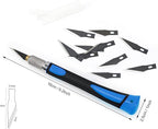 EHDIS Precision Hobby Knife Set Utility Craft Knife Kit with 10PCS Blades for Art, Working-Stencil, Scoring, Scrapbooking, Architecture Modeling, Crafting-Blue