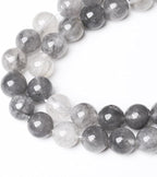 90pcs 4mm Natural Grey Cloud Crystal Stone Beads for Jewelry Making Energy Healing Power Stone Beads DIY Bracelet Necklace Accessories 15"(4mm, Grey Cloud Crystal)
