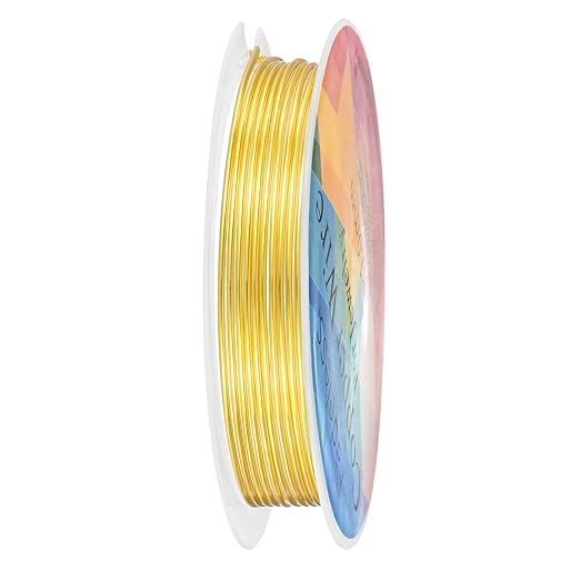 1 mm/18 Gauge Copper Wire for Jewelry Making, 5.2FT Copper Beading Craft Wire for Jewelry/Weaving/DIY Crafting/Planting, Color-Retaining [1.6M, Gold Tone]