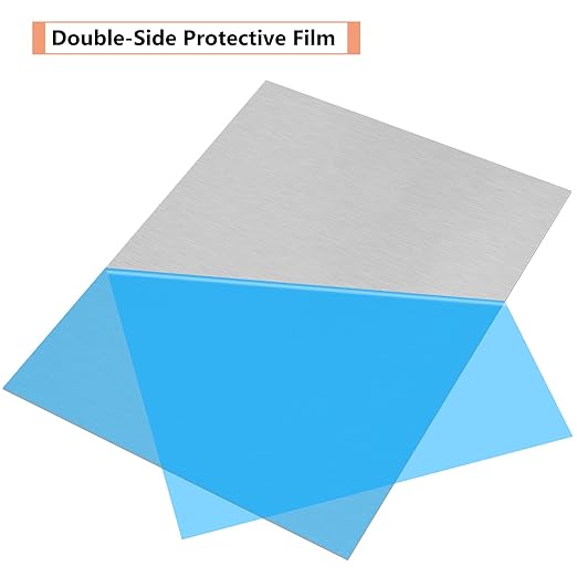6061 T651 Aluminum Sheet Metal 12 x 16 x 1/16 (0.06”) Inch Plain Thin Aluminum Plate Covered with Protective Film, Heat Treatable Rectangle 1.5MM Aluminum Metal Plate for Industrial, Crafting