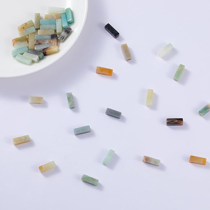 Natural Amazonite Rectangle Tube Beads 4x13mm 38cm/str Loose Semi Gemstone Stone Beads for Making Bracelets Necklace Earrings