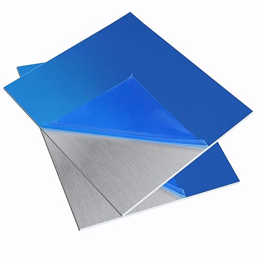 2 Pieces 6061 T651 Aluminum Sheet Metal 12 x 12 x 1/16Inch Thickness Rectangle Metal Plate, 1.5mm Aluminum Sheet, Plate for Crafting, Industry