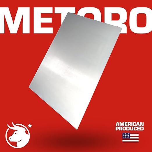 Metoro .250 x 18 x 12 Aluminum Sheet Plate - Grade 5052 | Durable & Versatile Metal for DIY, Industrial Use, Signage, Prototyping | Corrosion-Resistant, Weldable, and Strong (1, 1/4" x18" x 12")