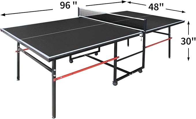 4.5FT/6FT/8FT Mid-Size Table Tennis Table Ping-Pong Table Set Foldable & Portable Table Indoor Outdoor for Family Game